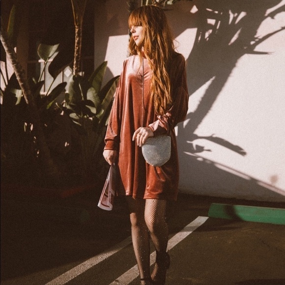 Urban Outfitters Holiday Party Dress Velvet Long Sleeve Size Small - Picture 2 of 12